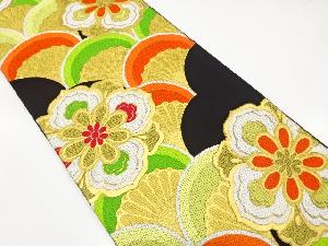 アンティーク　華紋に菊青海波模様織出し袋帯（材料）